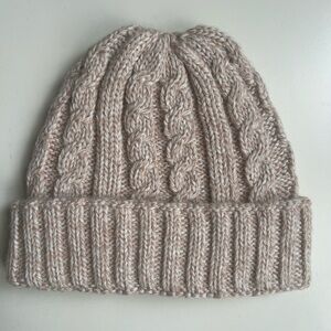 Beige Alpaca Knit Beanie - Made in Peru